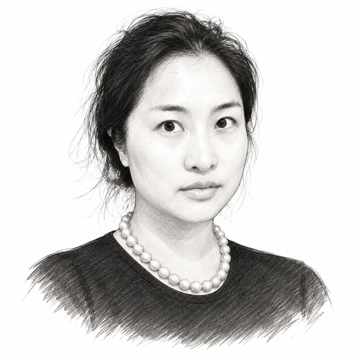 Hand-drawn portrait of photographer Yusin Law.